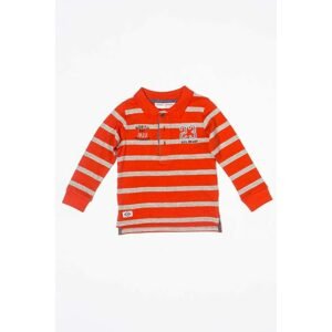 Tričko chlapecké „POLO“ s dlouhým rukávem, Minoti, BAY 10, červená - 68/80 | 6-12m