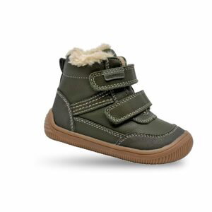 Chlapecké zimní boty Barefoot TYREL KHAKI, Protetika, khaki - 32