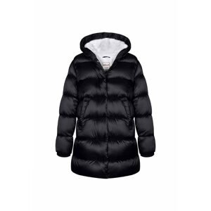 Kabát dívčí nylonový Puffa podšitý microfleecem, Minoti, 12COAT 2, černá - 110/116 | 5/6let