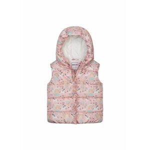 Vesta dívčí nylonová Puffa podšitá microfleecem, Minoti, 12GILET 15, růžová - 86/92 | 18-24m