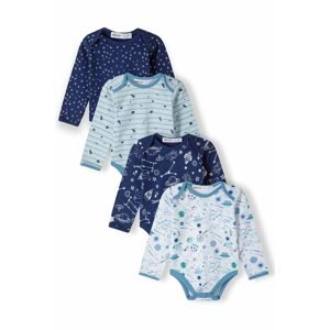 Body kojenecké 4pack, Minoti, 15mbaby 8, modrá - 74/80 | 9-12m