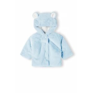 Kabátek kojenecký chlupatý s podšívkou, Minoti, babyprem 28, modrá - 62/68 | 3-6m