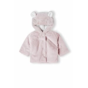 Kabátek kojenecký chlupatý s podšívkou, Minoti, babyprem 29, růžová - 62/68 | 3-6m