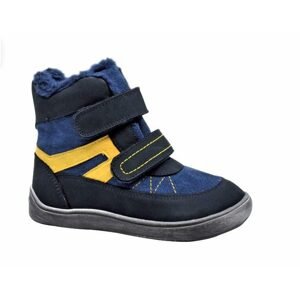 Chlapecké zimní boty Barefoot RODRIGO NAVY, Protetika, modrá - 32