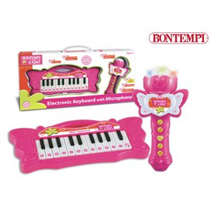 Bontempi Mini klávesnice a mikrofon Karaoke 35 x 10 x 3,5 cm