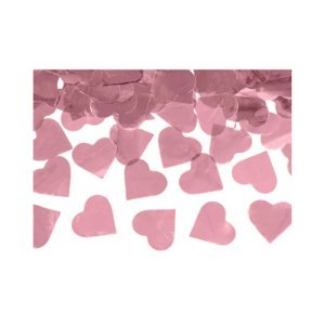 Konfety vystřelovací růžová srdce 60 cm Albi