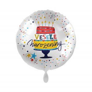 Balónek fóliový Veselé narozeniny dort Albi