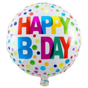 Balónek fóliový Happy Birthday Kolo s puntíky Albi