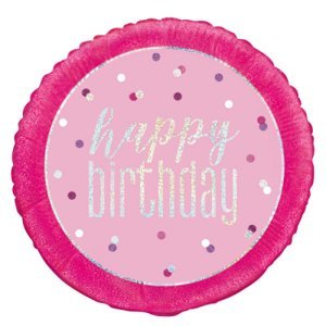Balónek fóliový Happy Birthday Kolo růžové Albi