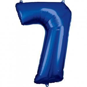 Balónek fóliový 88 cm modrý číslo 7 Albi