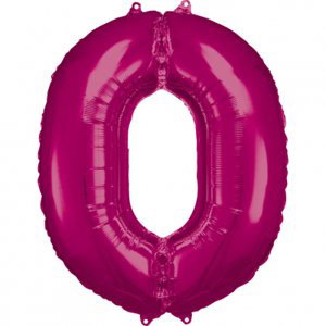Balónek fóliový 88 cm tmavě růžový číslo 0 Albi