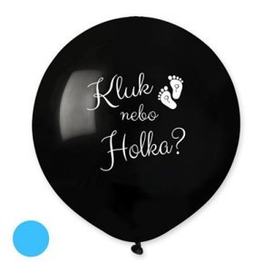 Balónek latexový kluk nebo holka 50 cm - konfety modré Albi