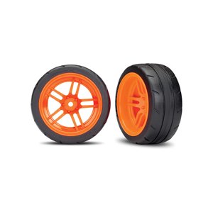 Traxxas kolo 1.9", disk split-spoke oranžový chrom, pneu Response (2) (zadní)