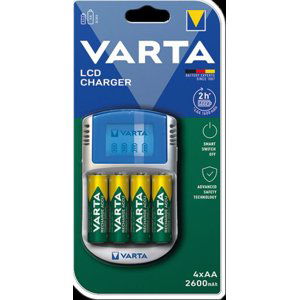 VARTA LCD charger + 4xAA 2600 mAh + adaptér 12V + USB in
