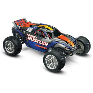 RC auto Traxxas Nitro Rustler 1:10 TQi RTR, stříbrno-modrá