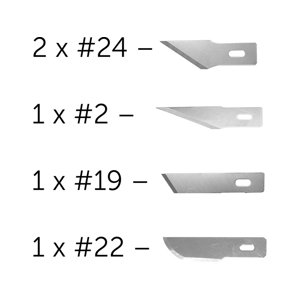 Modelcraft náhradní čepele (2x #24, #2, #19, #22)