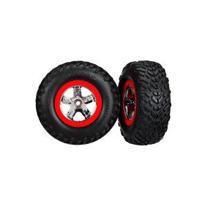 Traxxas kolo 2.2/3.0", disk SCT stříbrný-červený, pneu SCT (2) (2WD přední)