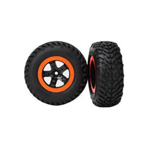 Traxxas kolo 2.2/3.0", disk SCT černo-oranžový, pneu SCT S1 (2)