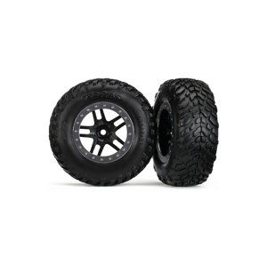 Traxxas kolo 2.2/3.0", disk SCT Split-Spoke černý-saténový, pneu SCT (2)