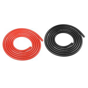 Silikonový kabel 3,5qmm, 14AWG, 2x1metr, černý a červený