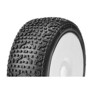 1/8 Off Road Buggy nalepené gumy, S-CODE, bílé disky, Super Soft směs, 1 pár