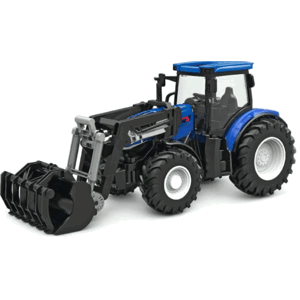 RC kovový traktor Korody s čelním nakladačem 8kolový 1:24, modrý