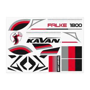 KAVAN Falke 1800mm sada nálepek - červená