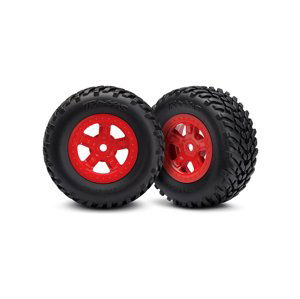 Traxxas kolo 1.8/1.4", disk SCT červený, pneu SCT (2)